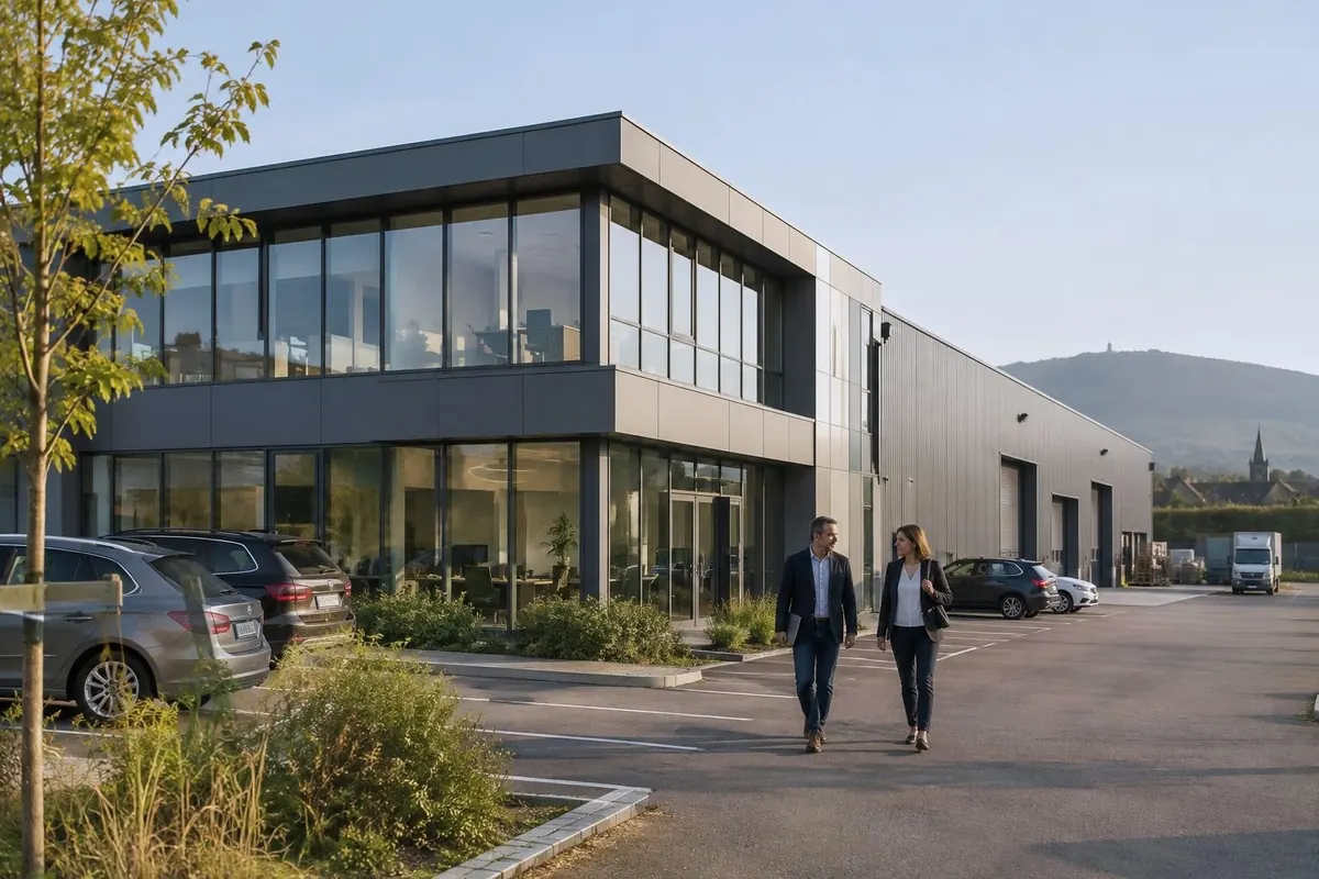 Bâtiment d'entreprise avec bureaux et entrepôt